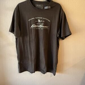 Eddie Bauer Gray Original Outdoor Outfitter‎ Tee Shirt Size Lg Fishing